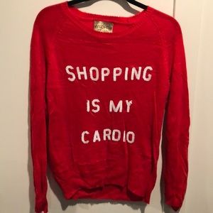 Wildfox sweater “shopping is my cardio” size L